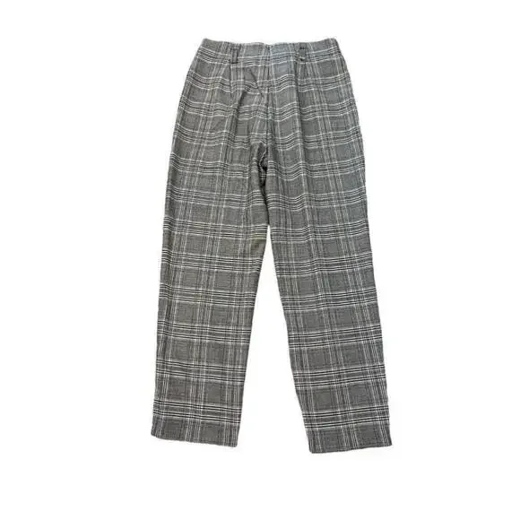 DYNAMITE Grey Plaid High Waist Straight Leg Cropped Dress Pant Y2K Trouser 6 - Picture 3 of 10